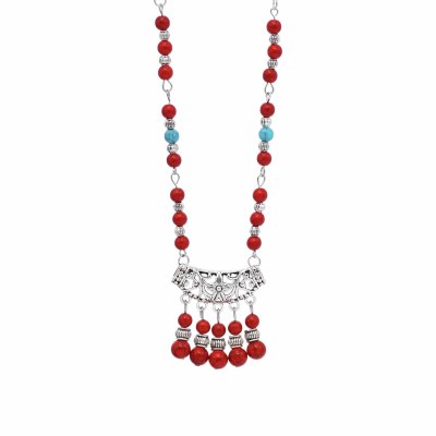 N-7714 Bohemian Vintage Necklace Exquisite Pattern Beads Forehead Pendant Necklace For Women Girls Ethnic Gift