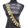 N-8051 Vintage Gold Coin Tassel Metal Belly Belt Waist Chain for Women Girls Dancing Party Jewelry Decoration