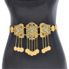 N-8050 Vintage Gold Silver Coin Tassel Geometric Belt Body Jewelry