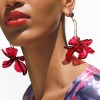 E-6565 Fashion Big Red Acrylic Flower Dangle Earrings Petals Earrings for Women