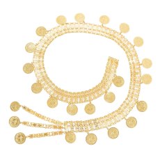N-8049 Indian Women Body Accessory Golden Coin Tassel Statement Body Jewelry