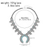 N-8046-CO/GR/RE Bohemian Vintage Leaves Beads Necklace Moon Pendant Choker For Women Girls Ethnic Gift Vacation Decoration