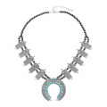 N-8046-CO/GR/RE Bohemian Vintage Leaves Beads Necklace Moon Pendant Choker For Women Girls Ethnic Gift Vacation Decoration