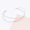 N-8047 Simple Silver Metal Cross Open Collar Necklace for Women