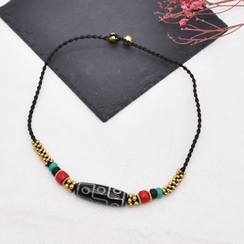 N-8045 Vintage Bohemian Necklace Exquisite Pattern Beads Forehead Pendant Necklace For Women Girls Gift