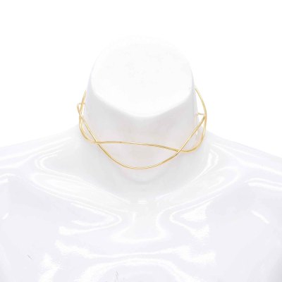 N-8044 Open Collar Necklace Women Silver Simple Cross Chokers Necklaces