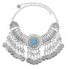 N-8043 Coin Tassel Women Necklace Vintage Bohemian Ethnic Chains Chokers Necklaces