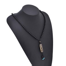 N-8042 Fashion Tibetan Ceramic Bead Pendant Necklace Sweater Chain