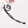N-8042 Fashion Tibetan Ceramic Bead Pendant Necklace Sweater Chain