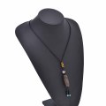 N-8041 Ethnic style Necklace Brown Tibetan Celestial Beads Sweater Chain