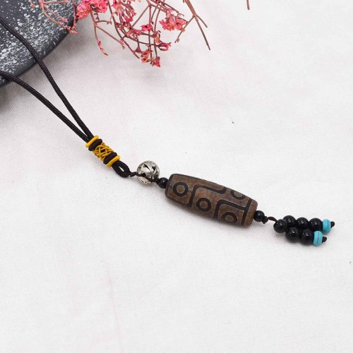 N-8041 Ethnic style Necklace Brown Tibetan Celestial Beads Sweater Chain