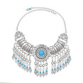 N-8040 Coin Tassel Women Necklace Vintage Bohemian Ethnic Chains Chokers Necklaces