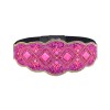 N-8055 Rose Red Geometric Block Stone Waistband Elastic Leather Belts