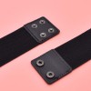 N-8055 Rose Red Geometric Block Stone Waistband Elastic Leather Belts