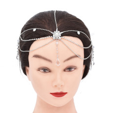 Bridal Wedding Hair Accessories Silver Crystal Pearl Handmade Headpiece Women Headbands Jewelry