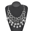 N-8058 Coin Tassel Women Necklace Vintage Bohemian Ethnic Black Bead Chains Chokers for Girls Vacation Birthday Party