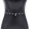 N-8063 Simple Women Silver Body Jewelry Pendant Tassel Heart Statement Waist Chains
