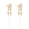 F-1068 1 Pair Fox Rabbit Hairpin Long Tassel Chinese Girl Cute Hair Accessories