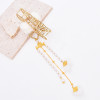 F-1069  Rhinestone Butterfly Tassel Pearl Back Head Hairpin Fashion Head Ornament Hair Claw Catch Clips Shark Clip