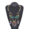N-8062 New Vintage White Crane Noble Luxury Pearl Metal Long Tassel Pendant Necklace Women's Party Jewelry