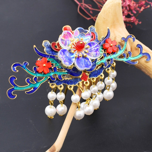 F-1067 Retro flower hairpin jewelry Pearl Tassel costume wedding hair accessories Banquet party for Women Girl Gift