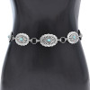 N-8065 Bohemian Fashion Gypsy Silver Plated Alloy Coin Tassel Blue Resin Beads Belly Body Chain Waist Chain Body Jewelry