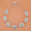 N-8065 Bohemian Fashion Gypsy Silver Plated Alloy Coin Tassel Blue Resin Beads Belly Body Chain Waist Chain Body Jewelry