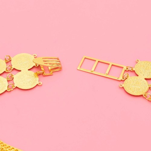 N-7795 Retro Gold Coin Tassel Women Waist Chains Metal Belt National Costume Body Jewelry