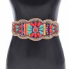 N-8068 Handmade Bohemian Waist Belt  Green Blue Turquoise Elastic Statement Belly  Body Chain Dress Belt  Ethnic Jewelry