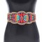 N-8068 Handmade Bohemian Waist Belt  Green Blue Turquoise Elastic Statement Belly  Body Chain Dress Belt  Ethnic Jewelry