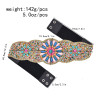 N-8071-BK/GR/PI Rice Bead Women Dress Belt Ethnic Statement Wide Elastic Body Belt for Girls Women Dancing Decoration