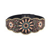 N-8071-BK/GR/PI Rice Bead Women Dress Belt Ethnic Statement Wide Elastic Body Belt for Girls Women Dancing Decoration