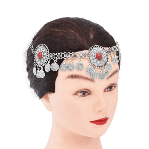F-1074 Vintage Bohemian Coin Tassel Headband Ethnic Statement Hair Jewelry for Women Girls