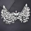 F-1075 Assyrian Gypsy Silver Metal Leaves Tassel Hairband Bohemian Star Flag Headwear Women's Banquet Jewelry