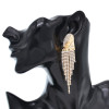 E-6579 New Alloy Fashion Rhinestone Long Tassel Earrings for Women's Party Jewelry Birthday Gift