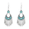 E-6580 Bohemian Turquoise Beads Tassel Lady Pendant Earrings Suitable for Ladies' Party Jewelry Gifts
