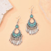 E-6580 Bohemian Turquoise Beads Tassel Lady Pendant Earrings Suitable for Ladies' Party Jewelry Gifts