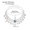F-1076-BL/RE Women Heart Headband Beads Coin Tassel Dance Head Chain Costume Jewelry Accessories for Girls Decoration