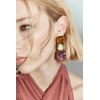 E-6581 Square Three Color Acrylic Gem Earrings Orange Dangle Earrings Summer Tourism Earrings Jewelry