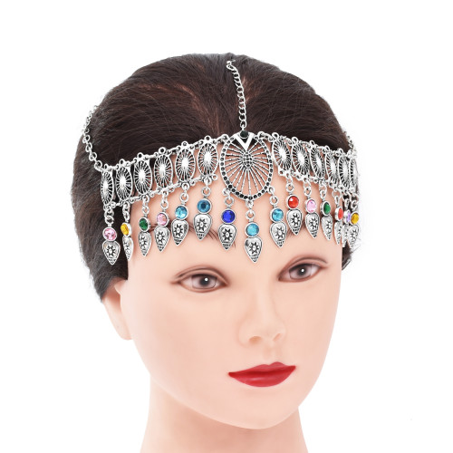 F-1081  Vintage Bohemian Multi Tassel Headband Ethnic Statement Hair Jewelry for Women Girls