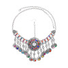 F-1080 Vintage Bohemian Multi Flower Coin Tassel Headband Ethnic Statement Hair Jewelry for Women Girls