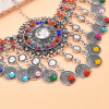 F-1080 Vintage Bohemian Multi Flower Coin Tassel Headband Ethnic Statement Hair Jewelry for Women Girls