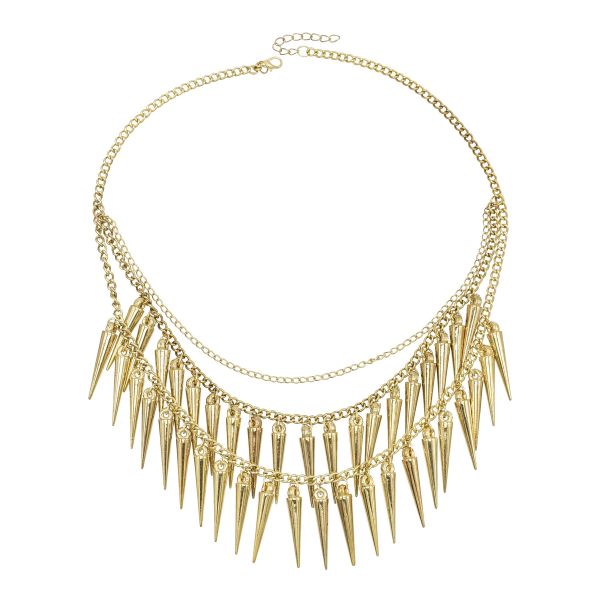 Punk Rock Gothic gun black Rivets Tassel necklace N-1306
