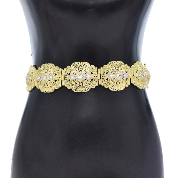 N-8081 New Bohemian Style Gold Metal Luxury Noble Diamond Waist Chain Indian Geometric Egyptian Crystal Ladies Jewelry Party Birthday Gift