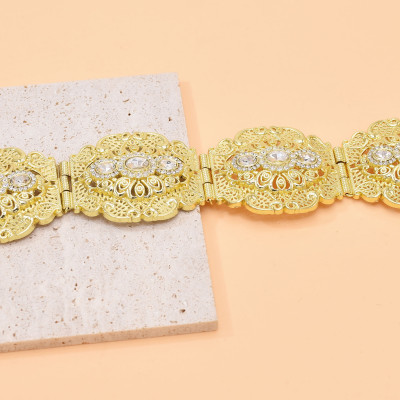 N-8081 New Bohemian Style Gold Metal Luxury Noble Diamond Waist Chain Indian Geometric Egyptian Crystal Ladies Jewelry Party Birthday Gift