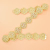 N-8079 Fashion Women Hollow Gold Flower Belly Chain Waist Chain Clear Crystal Rhinestone Alloy For Women Party Dance Jewelry Accessories