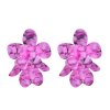 E-6583 Acrylic Women Flower Earrings Exaggerated 2 Layers Wedding Party Drop Earrings