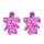 E-6583 Acrylic Women Flower Earrings Exaggerated 2 Layers Wedding Party Drop Earrings