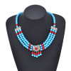 N-8085 Bohemian Acrylic Beads Lady Tassel Forehead Headwear Statement Vintage Lady Hair Jewelry Gift