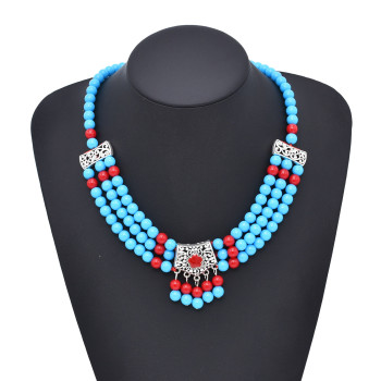 N-8085 Bohemian Acrylic Beads Lady Tassel Forehead Headwear Statement Vintage Lady Hair Jewelry Gift